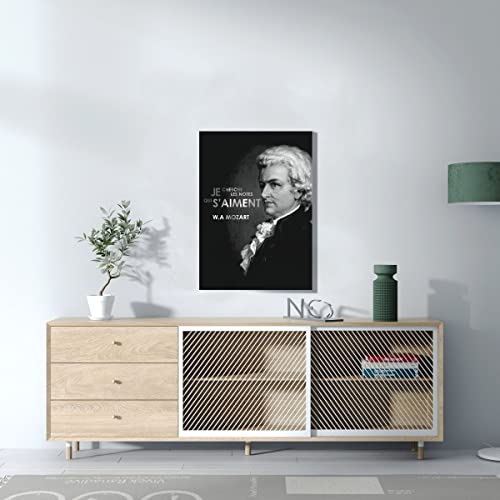 Tableau Décoratif Mur Vide Toile Imprimée Poster Citation Mozart - 3