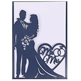 FELTECHELECTR Kreative Hochzeitseinladungskarten 10 Stück aus Umweltfreundlichem Papier mit Hohlem Design Inklusive Umschlag für Valentinstag und Jubiläumsfeiern