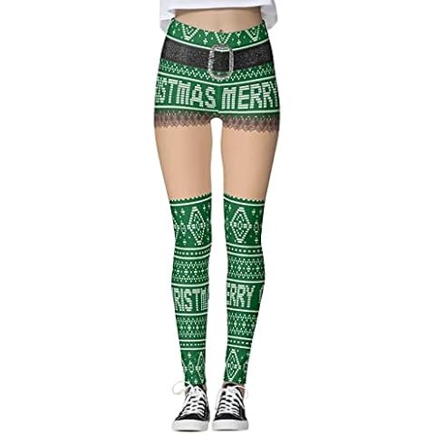 Yoga Pants for Women High Waist Pack Christmas Yoga Leggings Running Custom Party Santa Pants Pilates Snowman Pants for Women Green Cover