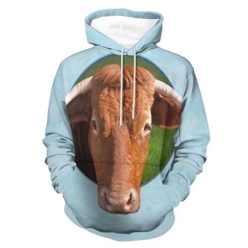 Sweats à capuche manche longue UMENG hoodie vache jaune sweat pour homme femme