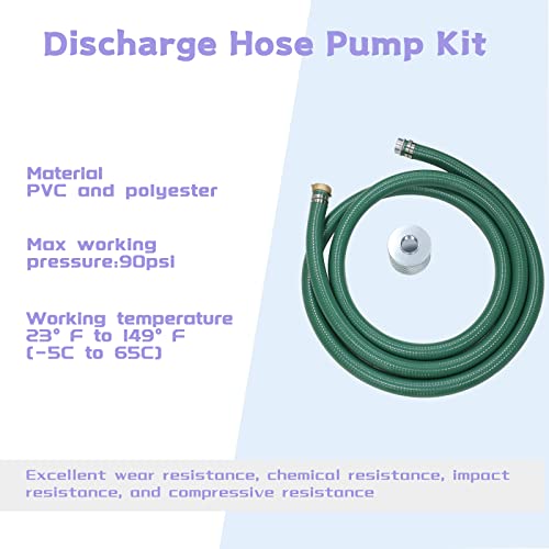 Eastrans Discharge Hose Pump Kit Includes 2" X 20' Green Pvc Suction Hose With Aluminum Pinlug Fitting,Steel Round Hole Suction Strainer #TOP3