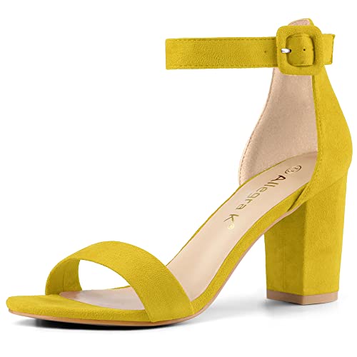 Image of Allegra K Women's Open Toe Chunky High Heel Buckle Ankle Strap Sandals