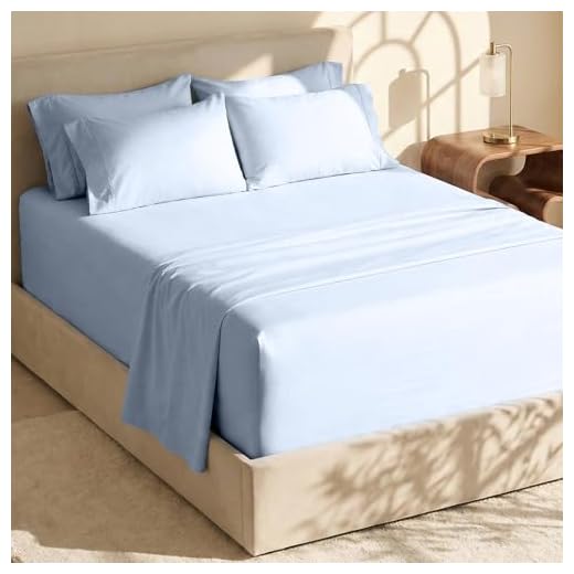 Hearth & Harbor Extra Deep Pocket Sheets - Fits Mattress 18-24 Inches Deep - Extra Deep Pocket Queen Sheets Sets - 6 Piece Queen Size Sheets - Queen Sheets Deep Pocket - Ice Blue Sheets