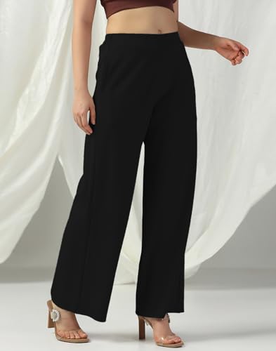Image of Selvia Women's Lycra Straight Korean Style Trouser, Regular Fit Casual Pants
