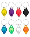Novstuf 8PCS Mini Keyring Torch, Portable LED Keychain Torches Ultra Bright Key Ring Torch Small Flashlights with Battery Powered for Kids and Adults Outdoor Camping Hiking Emergency
