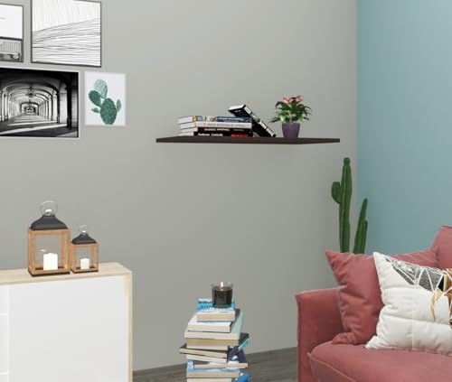 Image of Madhuran Engineered Wood Simplex Wall Mounted Books Shelf Racks (18X9 Inch, Matte Wenge) / Kitchen Living Room Bedroom Bathroom Multipurpose Decorative Items Tv