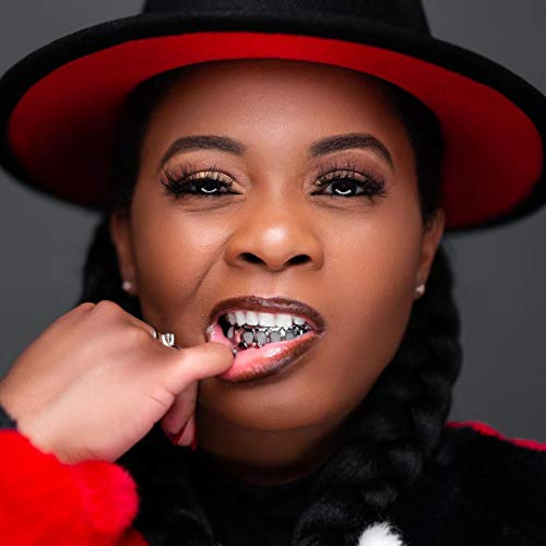 Topgrillz 14K Gold Plated Open Face Top And Bottom Grillz For Your Teeth Vampire Grill Hip Hop Cosplay Costume Rapper Accessory (Extra 2 Molding Bars) (Gold Vampire Bottom) #TOP4