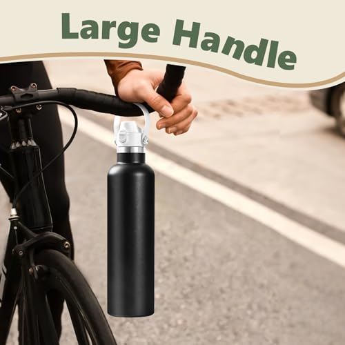 Image of EIPOSAU Auto Flip Lid for Hydro Flask Standard Mouth Bottle, Spout lid for HydroFlask Narrow Mouth Bottle, Replacement Lid with Button Lock