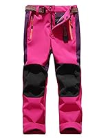 Echinodon Kinder Softshellhose mit Fleecefütterung Hose Wasserabweisend Winddicht Atmungsaktiv Warm Funktionshose Wanderhose Mädchen Rosa S