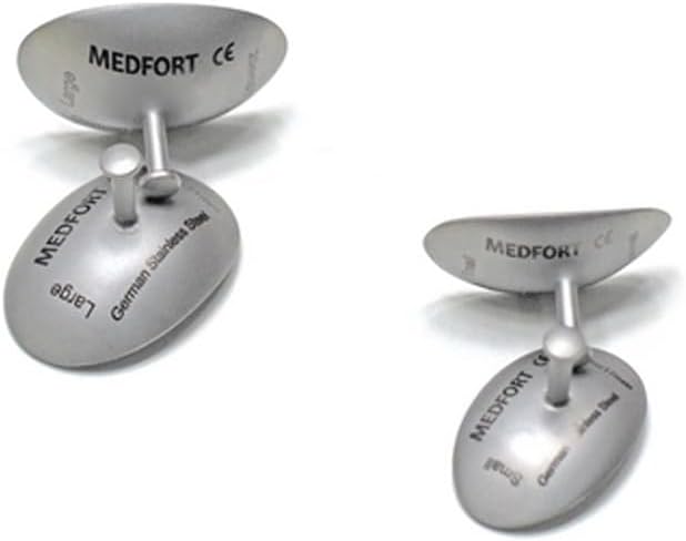 Stainless Steel Corneal Eye Shield Protectors, Small 26mm X 17mm and Large 29mm X 21mm, Set of 2 Pairs