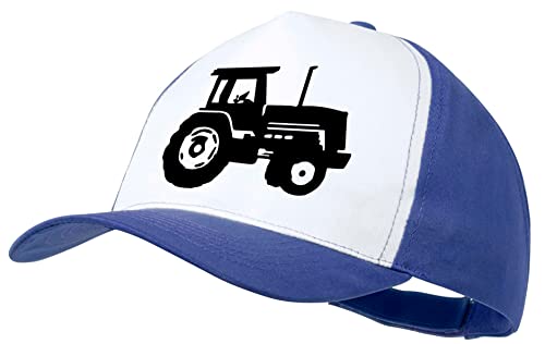 MERCHANDMANIA Gorra Azul Tractor Silueta Oficio TRACTORISTA Rural Color Cap.