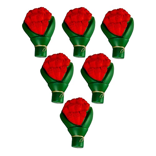 Tom David Lewis Stress Relief Toys - Rose Bouquet Shaped Squeeze Ball for Hand Therapy - Hand Exerciser - Bulk Stress Toys - Stress Ball for Office, Home, School, Gym - Lot of 6.