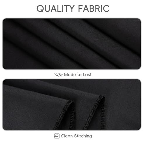 8 Pack Black Tablecloth 60 x 102 Inch Polyester Table Cloth for 6 Foot Rectangle Tables, Wrinkle Resistant Washable Decorative Fabric Table Covers for Wedding Party Banquet Buffet and Camping - image 4