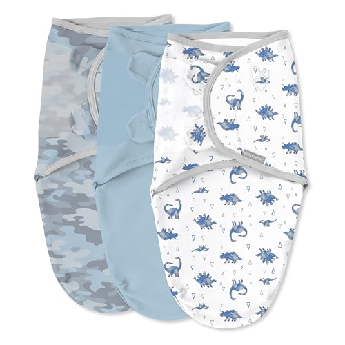Image of SwaddleMe by Ingenuity Original Swaddle, Size Small/Medium, For Ages 0-3 Months, 7-14 Pounds, Up to 26 Inches Long, 3-Pack Baby Swaddle Blanket Wrap