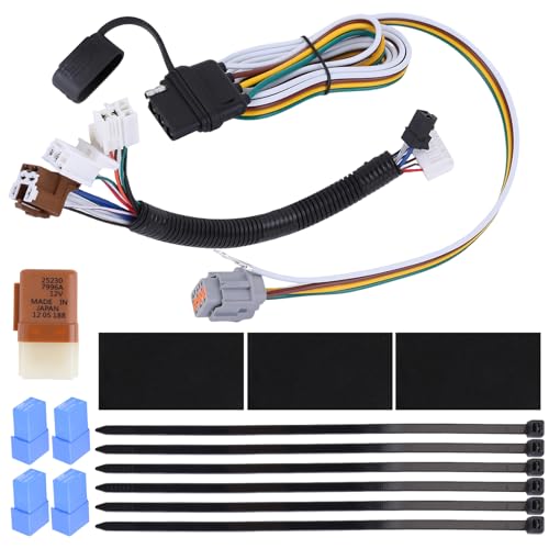 Aublinto Custom Vehicle 4 Way Flat Trailer Wiring Harness Kit Fit for Nissan Pathfinder Infiniti QX60 2013-2020 Rear Trailer Hitch Wiring Harness Replace CX01088 Plug and Play Trailer Light Connector