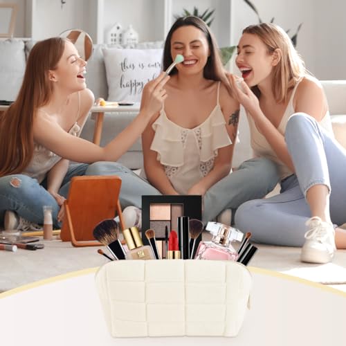 Aucuu Trousse de Toilette Femme, Sac Cosmétique de Voyage, Trousse Maquillage, Pochette de Voyage Douce pour Soins de Peau, Bijoux, Pinceaux de Maquillage, Idée Cadeau pour Femme, Amie, Sœur – vue 7