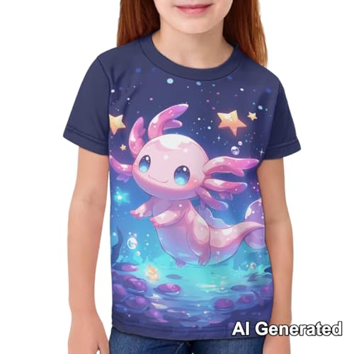 Image of Xhuibop Kids Tshirts Girls Boys 3-16 Years Summer Clothes for Teens Loose Fitting Tops