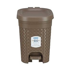 Kolorr Stitch Pedal Waste Bin Modern Design Trash Can Plastic Dustbin – 7L (Brown)