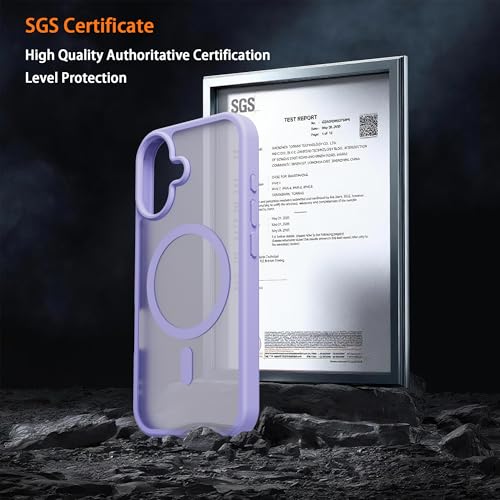 Image of Magnetic for iPhone 17 Phone Case, [Compatible with MagSafe], Screen Protector X1, [Military Grade Drop Protection],Matte Finish,Slim,Shockproof,Protective (Light Purple, 17)