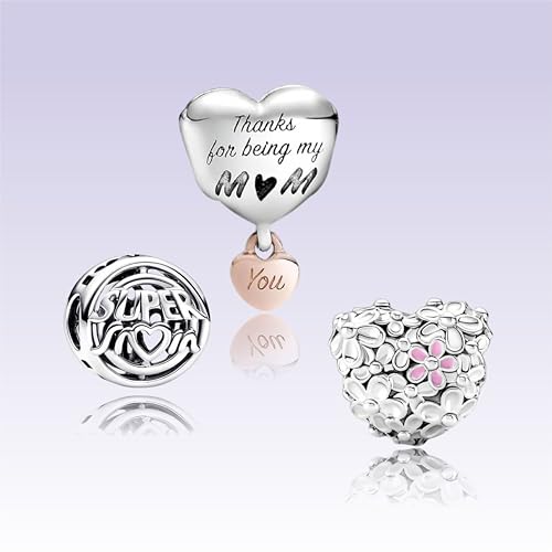 Image of Mom Family Charms Bead for Bracelets and Necklaces Jewelry Charm for Women Valentine Mother's Day
