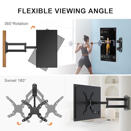 XINLEI Soporte de pared para TV, soporte giratorio para TV con brazo articulado, extensión de inclinación y rotación para la mayoría de monitores LED, LCD y TVs de plasma de 13-42 pulgadas, hasta 20 - imagen 2