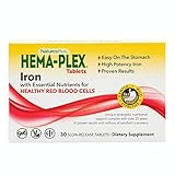 NaturesPlus Hema-Plex Iron - 30 Slow-Release Tablets - 85 mg Chelated Iron - Healthy Red Blood Cells...
