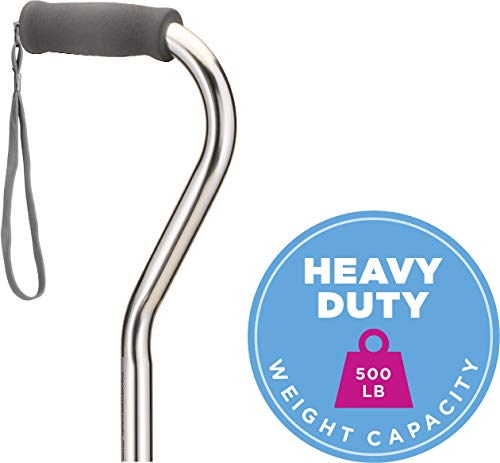 NOVA Heavy Duty Quad Cane with Large Base, 500 lb Weight Capacity Bariatric Walking Cane with Offset Handle, Adjustable Height Aluminum 4-Prong Cane, Right or Left Hand Use, Silver by nova - Image 2