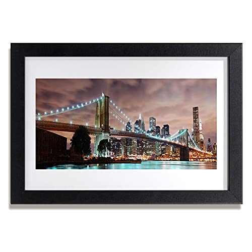 Photo murale salon affiche encadrée 30x20 cm cadre MDF ville du pont Tulup