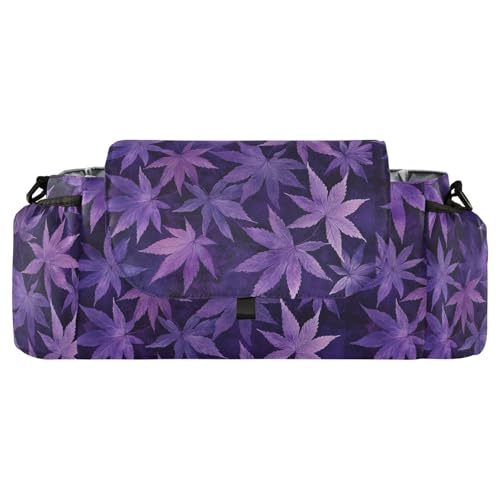 miaozhen Dark Purple Maple Leaves stroller console organizer diaper caddy webbing loop carrito para carrito para