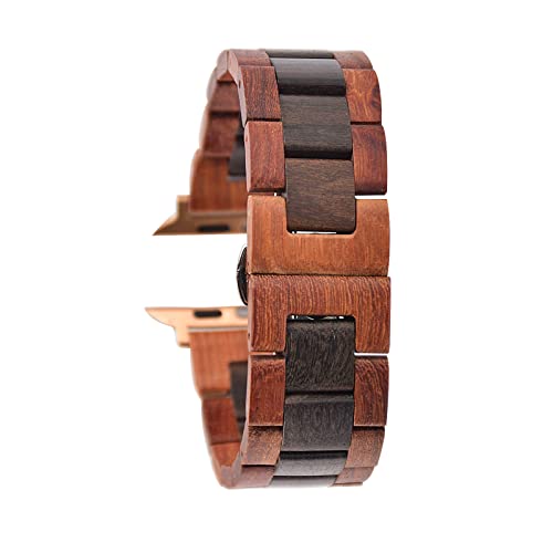 EdwardKwok Natural Hardwood Apple Watch Band (Red Sandalwood & Ebony)