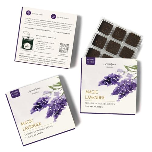 Image of Magic Lavender Incense Bricks Refill Pack (3 x 9 Bricks) by Aromafume | Made with Pure Lavender | Ideal for Meditation, Relaxation, or Yoga | Natural, Low Smoke, Nontoxic Incense Bricks