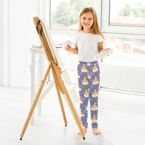 ALAZA Girls' Leggings Children's Yoga Pants Skinny Printed Dance Duck Bath Bubble Comfortable 4T4