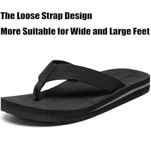 Men's Wide Flip Flop with Orthotic Arch Support Athletic Slide Thong Sandals for Men Soft Cushion Footbed3