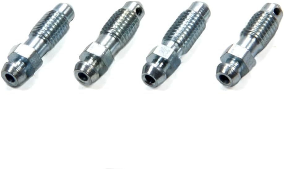 Brake Bleeder Screw Kit | 1/4-28 Thread | 1-1/8 in Long | Steel - Natural Finish | Set of 4