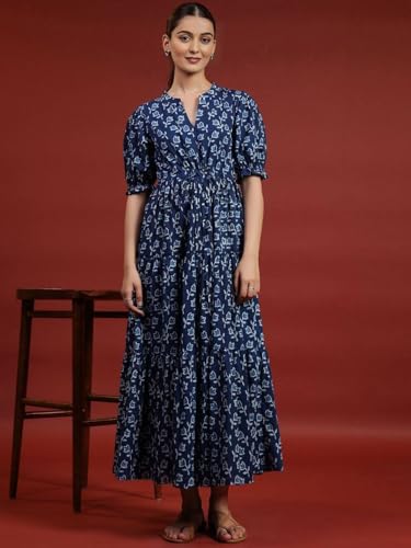 PRESHA blue cotton dress – image 7