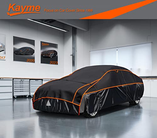 Image of Kayme Hail Protector SUV Car Cover,Anti Hail Thickened Multi-Layered EVA Car Cover Waterproof All Weather with Wind Straps, Outdoor Hail Protection Cover, Fit SUV Jeep-Length (192 to 201 Inch)
