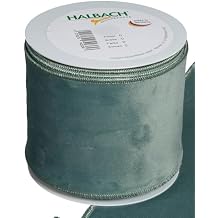 FloristryWarehouse Sage Green Velvet Fabric Ribbon 4 inches Wide on 9 Yards roll Wired Edge