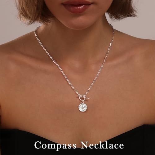 Image of Gold Silver Necklace for Women, Dainty Cubic Zirconia Pendant