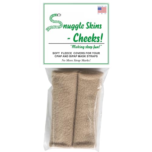 CPAP Strap Covers - Made in The USA - 2-Layered Fleece CPAP Strap Cushions for CPAP Mask Straps - CPAP Headgear Strap Covers for Skin Protection, Soft CPAP Mask Strap Cover (Light Brown)