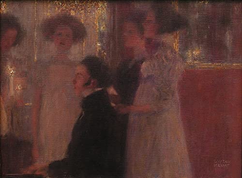 Tableau Schubert au Piano par Gustav Klimt - Créez un Salon Élégant avec cette Esquisse 60x90cm