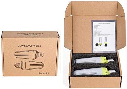 2Pack LED Corn Light Bulb, 20W, E26 Socket, 3000K Warm White, 200W Equivalent, 2000 Lumen, LED Bulb for Indoor Outdoor Garage Factory Warehouse Backyard Garden (3000K-Warm White)