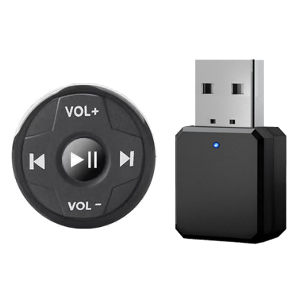 Receptor USB AUX para Coche BotóN Multimedia InaláMbrico Bluetooth Volante del Coche BotóN MultifuncióN Control Remoto