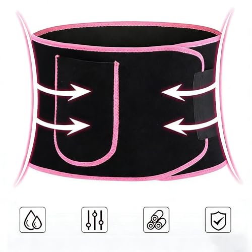 Image of Belly Fat Belt for Women and Man,Sweat Belt Fat Burner with Pocket,Neoprene Waist Trimmer for Weight Loss,Tummy Exercise,Hot Slimming Belt Lower Back Support and Relief in Back Pain
