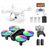 Tomzon A23W LED Mini Drone for Kids with 1080P Camera Bundle with Potensic T25 Drone with Camera for