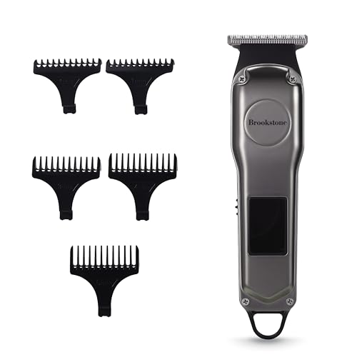 Brookstone - Hair & Beard Trimmer Kit, Precision Grooming for Hair, Beard, & Body with Adjustable Combs, Charging Base & Accessories (14-Piece)
