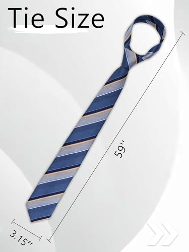 Image of Luckyvestir Striped Ties for Men Classic 3.15 inch Men's Tie Formal Neckties for Business Graduation Dinner Wedding