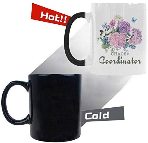 R&H Chaos Coordinator Coffee Mug - Funny Quote Mug Morphing Changing Color Heat Reveal Coffee Tea Cup (11oz)