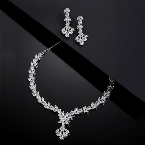 Handcrafted Circle Necklace Set (Silver)