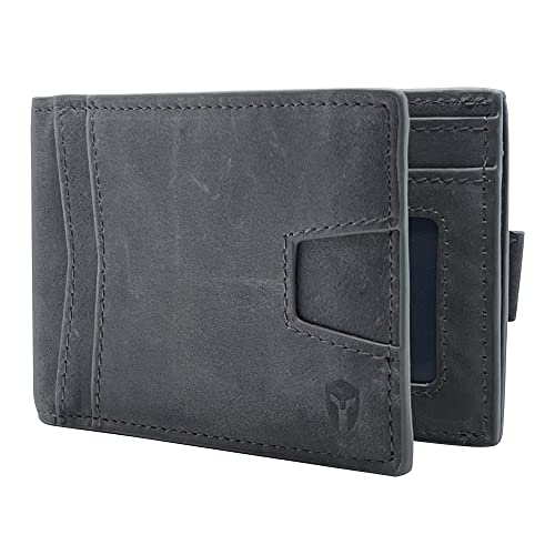 Bryker Hyde Rfid Blocking Bifold Slim Leather Wallet For Men, Front Pocket, Bill/Receipt Pocket (Dark Gray W/Pull Out Card Pocket) #TOP7