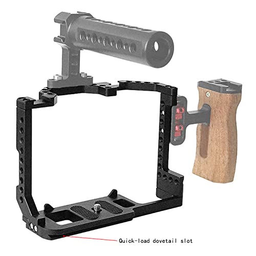 Image of Camera Cage for Compatible for Canon EOS 90D /80D /70D DSLR Camera Photography DSLR Camera Full Cage with Dual Cold Shoe Mount 1 /4 inch Screw Hole Standard 38mm Bottom Plate